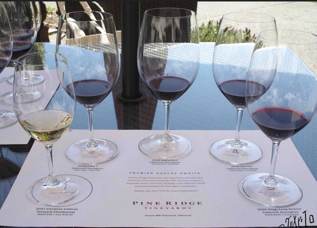 Wine tasting at Pine Ridge Vineyards