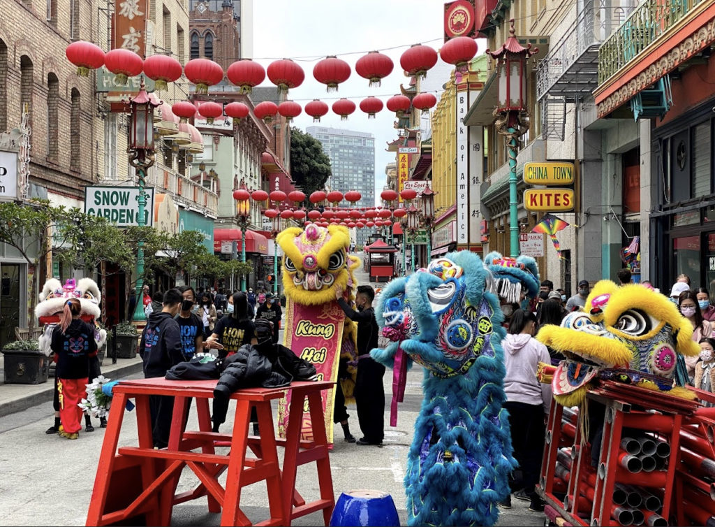 Dancing Lions at San Francisco China Town