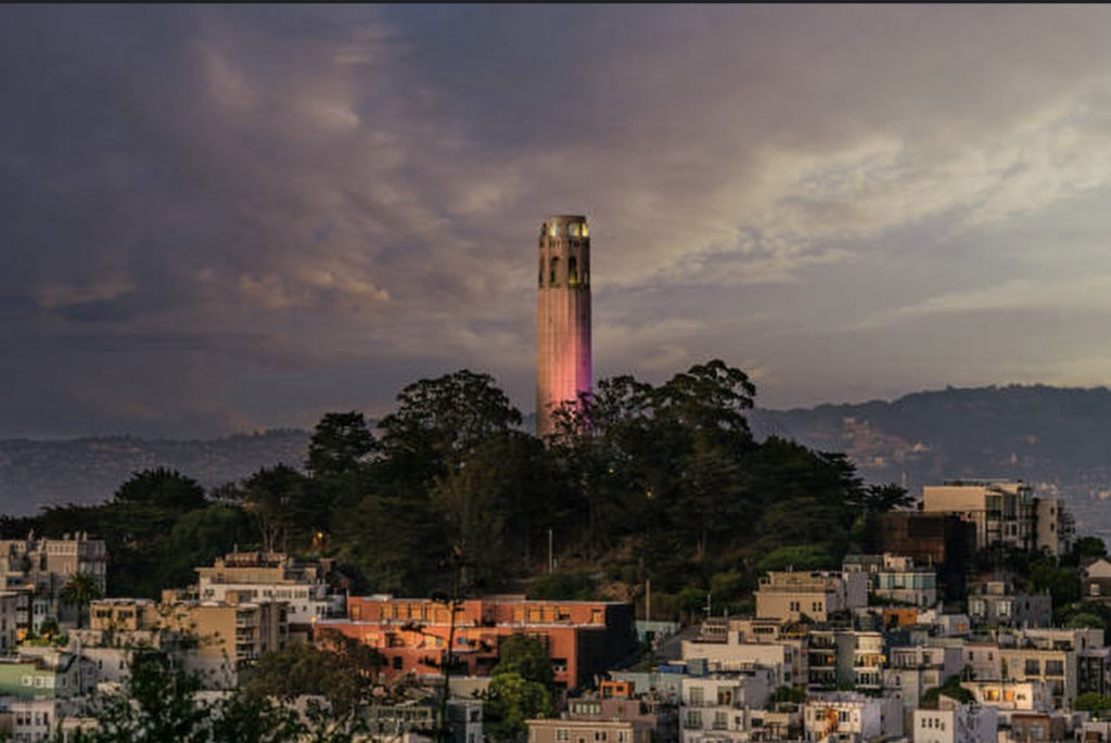 San Francisco Coit Tower at Night