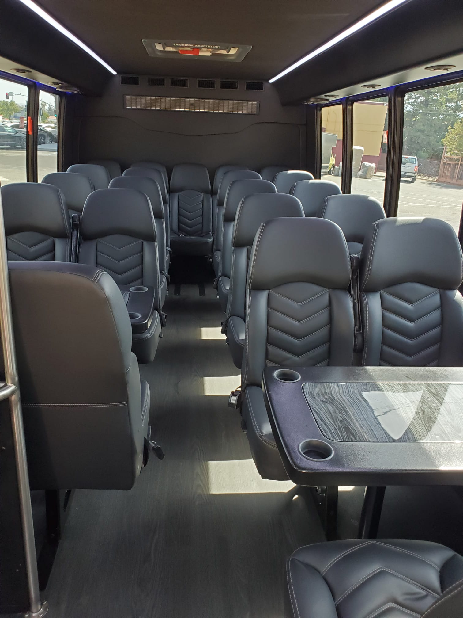 Shuttle Bus Interior for Corporate Needs