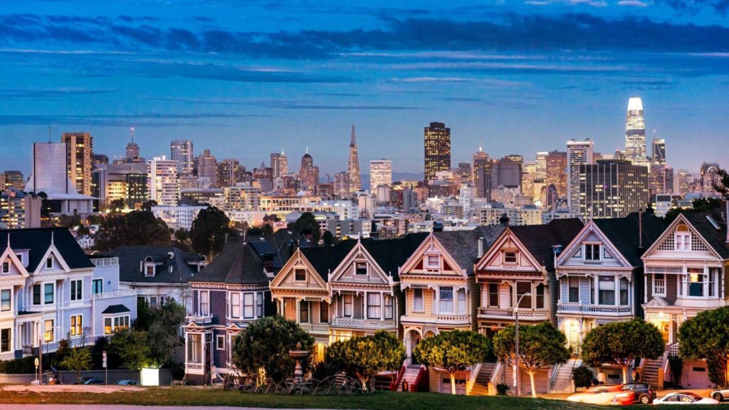 The Painted Ladies in the evening
